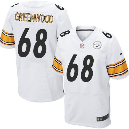 Men's Elite L.C. Greenwood Nike Jersey White Road - #68 NFL Pittsburgh Steelers